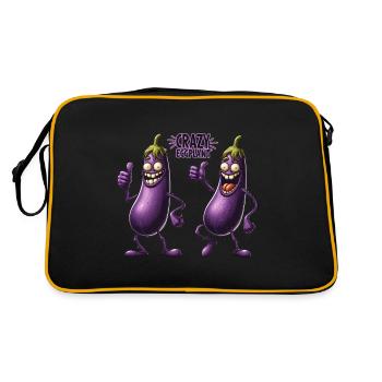 Crazy Veggies: Eggplant Gang Thumbs Up - Retro Tasche - Schwarz/Gold - Hinten