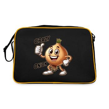 Crazy Veggies: Onion With Goatee and Thumbs Up - Retro Bag - black/gold - Back