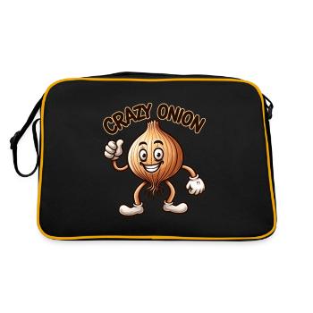 Crazy Veggies: Onion With Goatee and Thumbs Up - Retro Bag - black/gold - Back