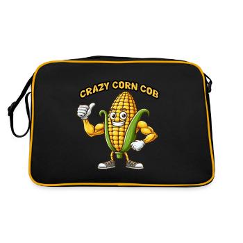 Crazy Veggies: Corn Cob Body Builder Thumbs Up - Retro Bag - black/gold - Back