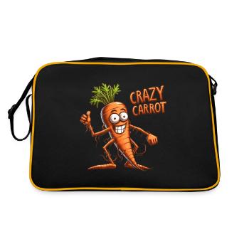 Crazy Veggies: Carrot Thumbs Up - Retro Tasche - Schwarz/Gold - Hinten
