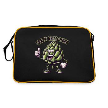 Crazy Veggies: Artichoke Thumbs Up - Retro Tasche - Schwarz/Gold - Hinten