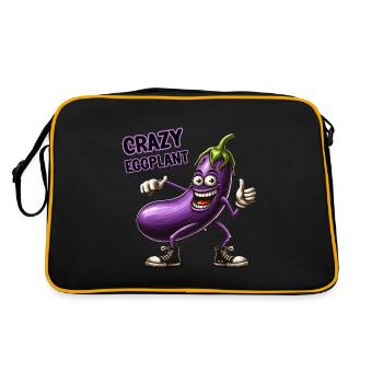 Légumes fous : Aubergine poilue pouce en l’air - Sac Retro - noir/or - Dos