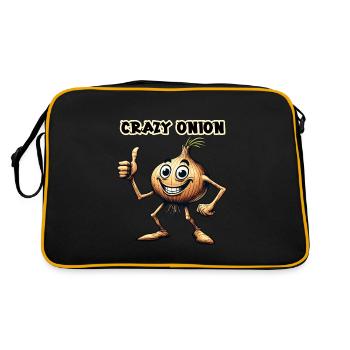 Crazy Veggies: Onion With Goatee and Thumbs Up - Retro Bag - black/gold - Back