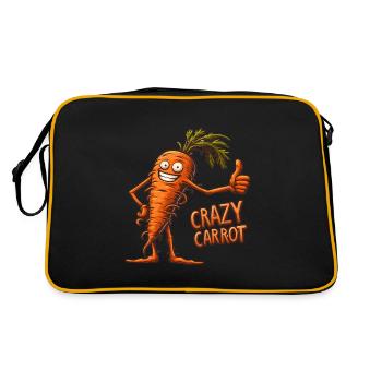 Crazy Veggies: Carrot Thumbs Up - Retro Tasche - Schwarz/Gold - Hinten