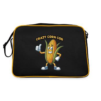 Crazy Veggies: Corn Cob Thumbs Up - Retro Tasche - Schwarz/Gold - Hinten