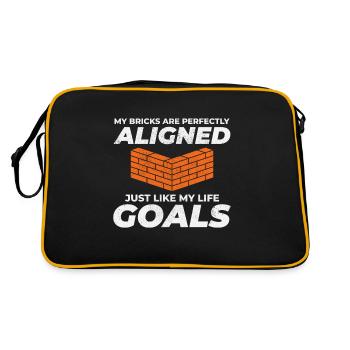 Aligned Bricks, Aligned Goals: Humorous Bricklayer - Retro Bag - black/gold - Back