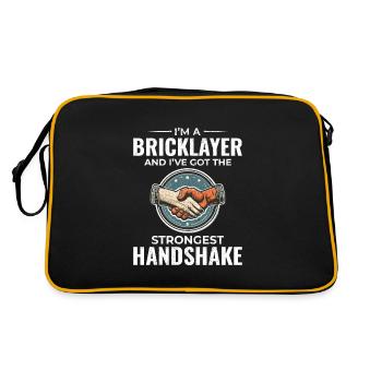 Maurerwitz: Soliden Händedruck herstellen - Retro Tasche - Schwarz/Gold - Hinten
