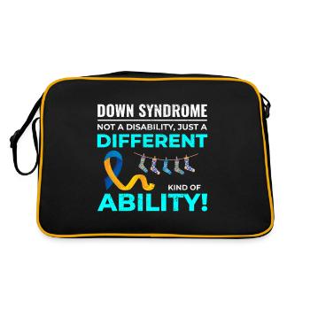 Down-Syndrom Bewusstsein Unterschiedliche Fähigkeit - Retro Tasche - Schwarz/Gold - Hinten