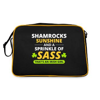 Fille irlandaise : Shamrocks, Sunshine et Sass - Sac Retro - noir/or - Dos
