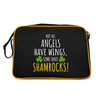 Shamrock Angels : Drôle Irlandaise Fille - Sac Retro - noir/or - Dos