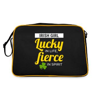 Irish Girl: Lucky & Fierce Humour - Retro Bag - black/gold - Back