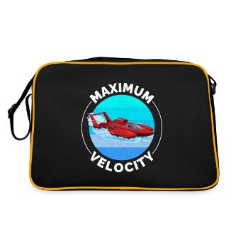 Wasserflugzeug Rennen Schnellboot Motorboot - Retro Tasche - Schwarz/Gold - Hinten
