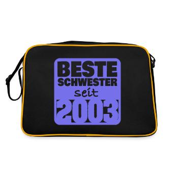 Schwesterchen 2003 - Retro Tasche - Schwarz/Gold - Hinten