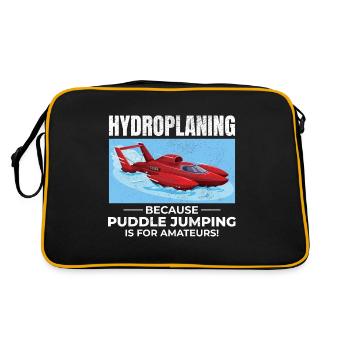 Hydroplane Boat Racing Humor Puddle Jumping Funny - Retro Bag - black/gold - Back