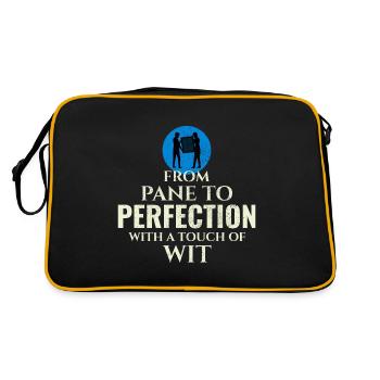 Verglaser Fenster Glasbeschlag Monteur Glasarbeiten - Retro Tasche - Schwarz/Gold - Hinten