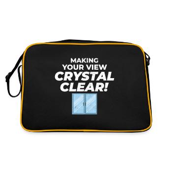 Verglaser Fenster Glasbeschlag Monteur Glasarbeiten - Retro Tasche - Schwarz/Gold - Hinten