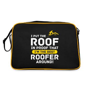 Roofer Roofing Roof Repair Mechanic Contractor - Retro Bag - black/gold - Back