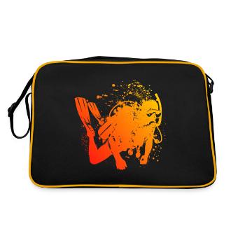 Diver Scuba Tauchen Scuba Diver Tauchen - Retro Tasche - Schwarz/Gold - Hinten