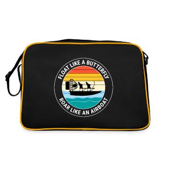 Airboat Fanboat Airboating Planeboat Sumpfboot - Retro Tasche - Schwarz/Gold - Hinten