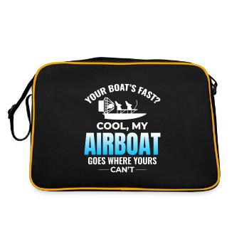 Airboat Fanboat Airboating Planeboat Sumpfboot - Retro Tasche - Schwarz/Gold - Hinten