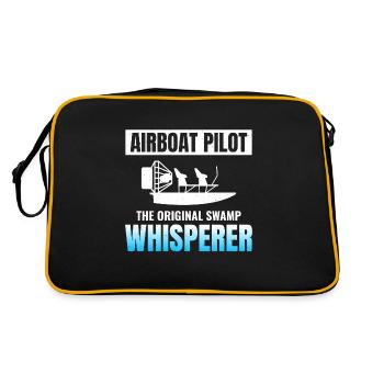 Airboat Fanboat Airboating Planeboat Sumpfboot - Retro Tasche - Schwarz/Gold - Hinten