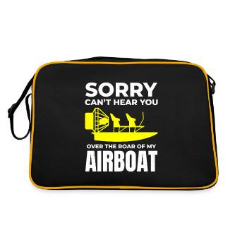 Airboat Fanboat Airboating Planeboat Sumpfboot - Retro Tasche - Schwarz/Gold - Hinten