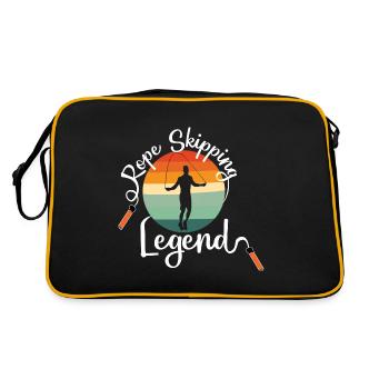Rope Skipping Legend Retro Design für Seilspringer - Retro Tasche - Schwarz/Gold - Hinten