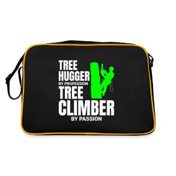 Baumpfleger Baumchirurg Kletterer Klettertrimmer - Retro Tasche - Schwarz/Gold - Hinten