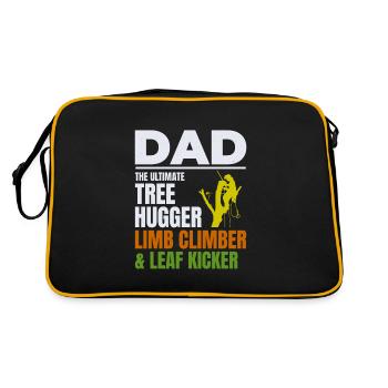 Baumpfleger Vater Baumchirurg Kletterer Klettertrimmer - Retro Tasche - Schwarz/Gold - Hinten
