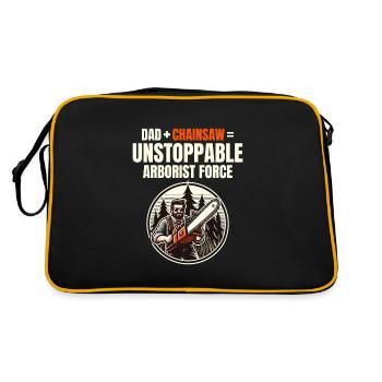 Baumpfleger Vater Baumchirurg Kletterer Klettertrimmer - Retro Tasche - Schwarz/Gold - Hinten
