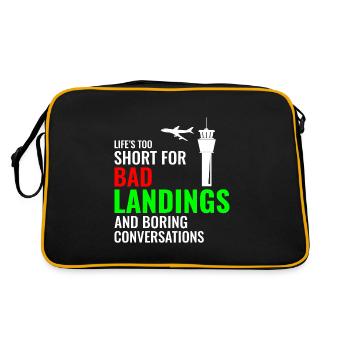 Air Traffic Controller ATC Aviation Humor Airplane - Retro Bag - black/gold - Back