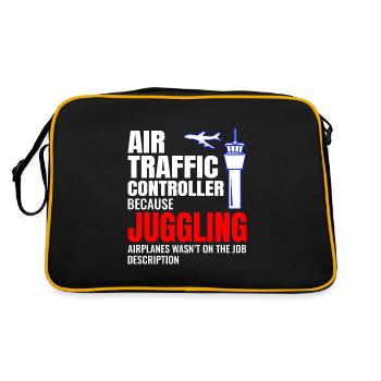 Air Traffic Controller ATC Aviation Humor Airplane - Retro Bag - black/gold - Back