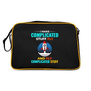 Luft- und Raumfahrtingenieur Raumfahrtraketenwissenschaftler - Retro Tasche - Schwarz/Gold - Hinten