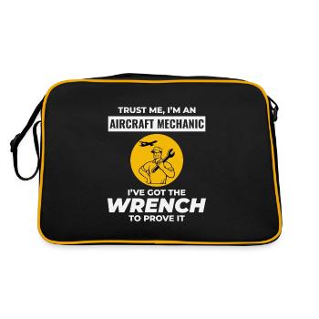 Aircraft Mechanic Aviation Maintenance Technician - Retro Bag - black/gold - Back