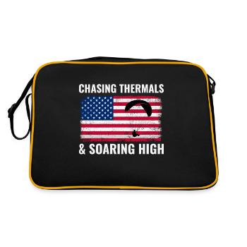 Drapeau américain USA Parapente Pilote Parapente - Sac Retro - noir/or - Dos