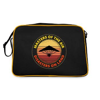 Drachenfliegen Luftsport Abenteuer Segelflug Pilot - Retro Tasche - Schwarz/Gold - Hinten