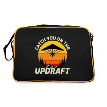 Drachenfliegen Luftsport Abenteuer Segelflug Pilot - Retro Tasche - Schwarz/Gold - Hinten