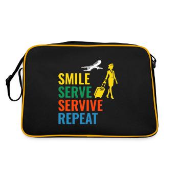 Flight Attendant Aviation Cabin Crew Airline Staff - Retro Bag - black/gold - Back