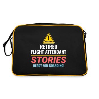 Flugbegleiter im Ruhestand Flugbegleiter Flugbegleiter - Retro Tasche - Schwarz/Gold - Hinten