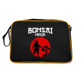 Japanischer Bonsai Gärtner Baum Sammler Ninja - Retro Tasche - Schwarz/Gold - Hinten