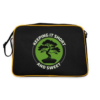 Japanischer Bonsai Gärtner Baum Sammler Gartenarbeit - Retro Tasche - Schwarz/Gold - Hinten