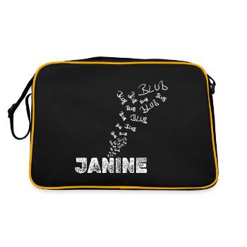 Janine - Retro Tasche - Schwarz/Gold - Hinten