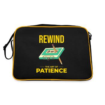 Cassette Tape Rewinding 80s Nostalgia Retro 1980s - Retro Bag - black/gold - Back