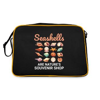 Coquillages Collector Beachcomber Sea Shell Ocean - Sac Retro - noir/or - Dos