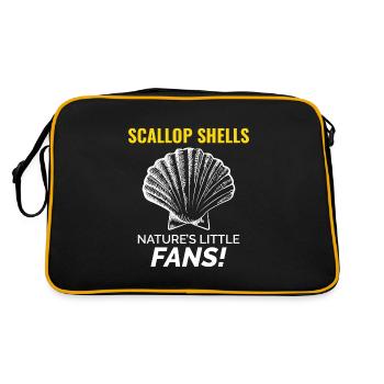 Scallop Seashells Collector Beachcomber Shellfish - Retro Bag - black/gold - Back