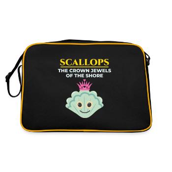 Scallop Seashells Collector Beachcomber Shellfish - Retro Bag - black/gold - Back