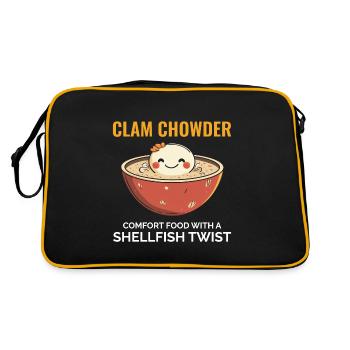 Clam Chowder Shellfish Hilarious Seafood Soup - Retro Bag - black/gold - Back
