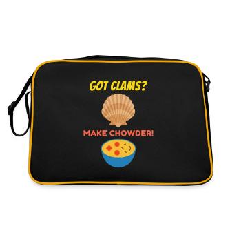 Clam Chowder Shellfish Hilarious Seafood Soup - Retro Bag - black/gold - Back