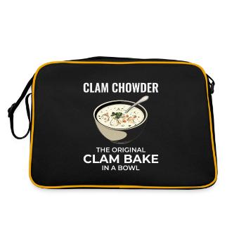 Clam Chowder Shellfish Hilarious Seafood Soup - Retro Bag - black/gold - Back
